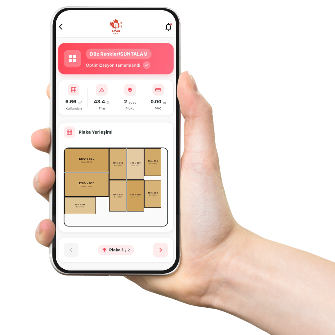 ACAR Mobil uygulaması hakkında sayfası - Ahşap kesim optimizasyonu platformu özellikleri ve işlevleri